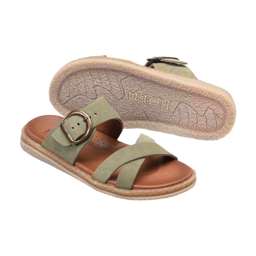 BORN Caite Leather Arch Support Sandals in Sage Green S-323 Sz 8
